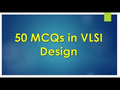 MCQs In VLSI Design YouTube