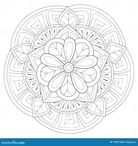 Livro Para Colorir Adulto P Gina Uma Imagem Da Mandala Do Zen Para