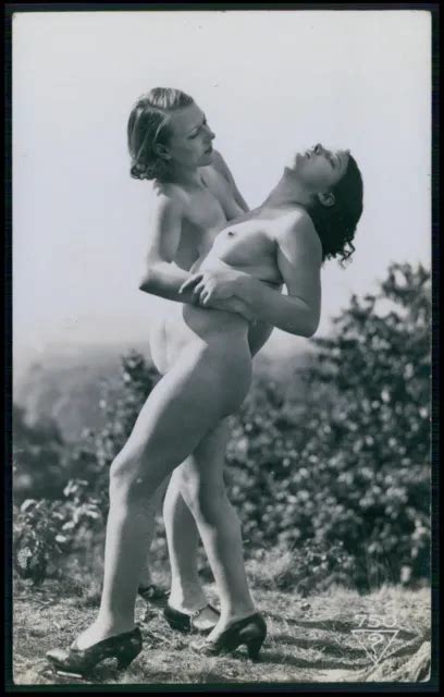 BIEDERER FRENCH NUDE Woman Lesbian Love Dance Original Old C1925 Photo