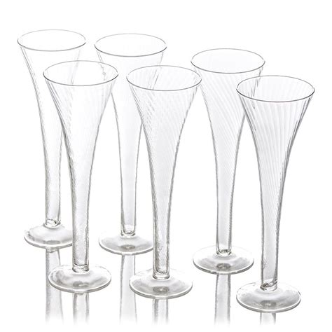 Abigails Optic Champagne Flutes Set Of 6 Distinctive Decor