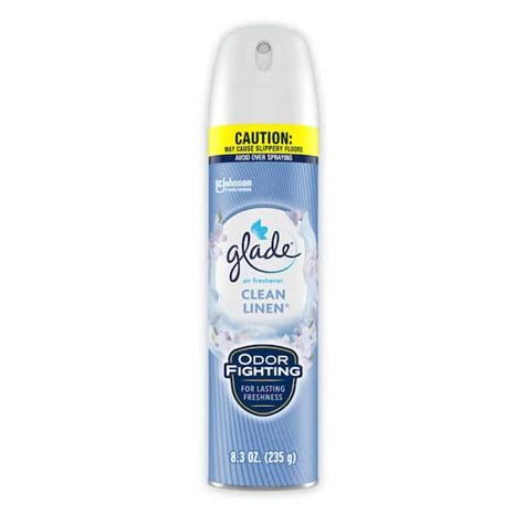 Glade 8 3 Oz Clean Linen Room Air Freshener Spray 346467 The Home Depot