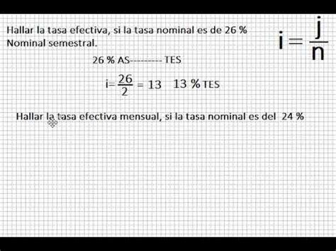 Convertir Tasa Nominal A Tasa Efectiva Youtube