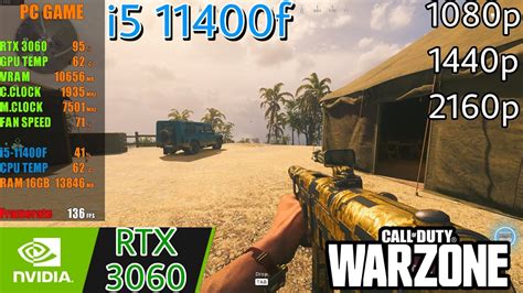 Warzone RTX 3060 12 GB I5 11400f 1080p 1440p 2160p YouTube