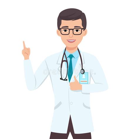 Doctors With Stethoscope Set In Different Poses Vector Illustration