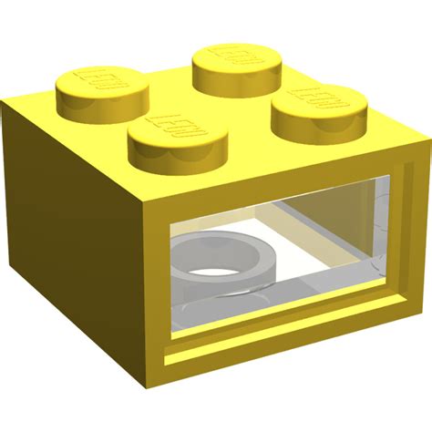 LEGO Yellow 4 5V Light Brick With Clear Lens 2 Plug Holes Brick Owl