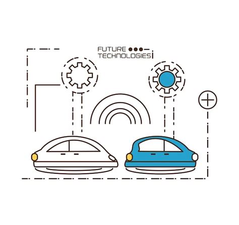 Voitures Et Engrenages Des Technologies Du Futur Vecteur Premium