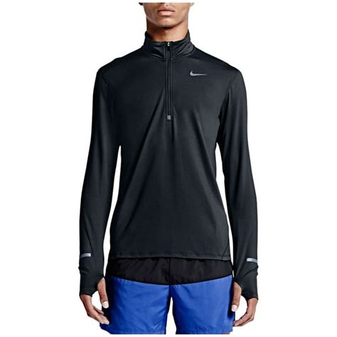 Nike Nike Mens Dri Fit Half Zip Running Shirt Black S