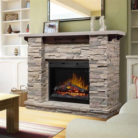 Dimplex Featherston Electric Fireplace With Stone Mantel Gds26 1152lr In Room Setting Stone