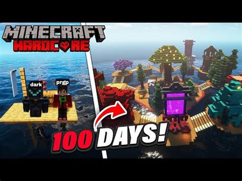 We Survived Days On A Raft In Minecraft Hardcore Duo Days