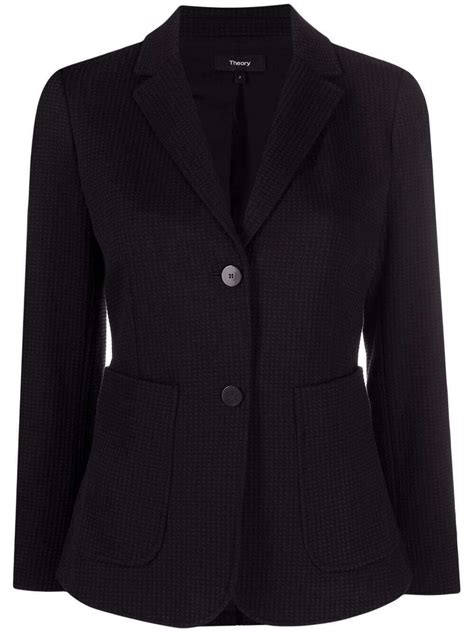 Buy Theory Waffle Knit Shrunken Blazer Black At 26 Off Editorialist