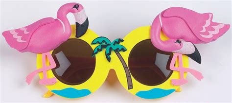 A Pair Of Sunglasses With Pink Flamingos On Them