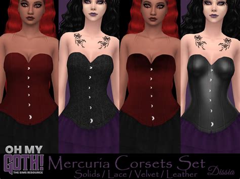 The Sims Resource Oh My Goth Mercuria Corsets Set Strapless Dress