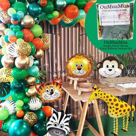 Jungle Safari Juego de guirnaldas de globos temáticos para fiestas