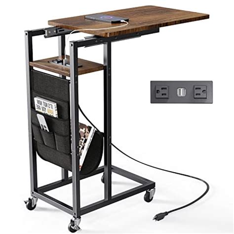 Snagshout Colima C Shaped Slide Cover End Table With Charging Station