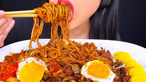 Asmr Black Bean Noodles Recipe Jjajangmyeon Cooking Asmr Phan