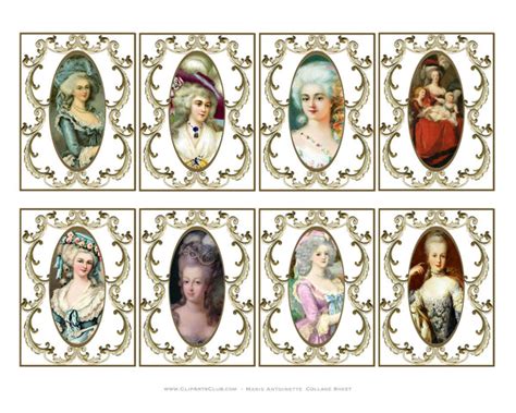 Marie Antoinette Collage Sheet Printable Moms Craft Club