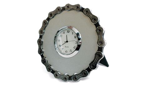 Recycled Bicycle Chain Clock Cyclists T Desk Clock Bike Chain Clock