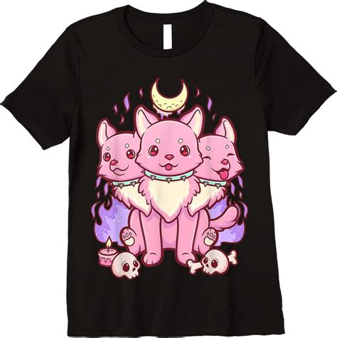 Perfect Funny Kawaii Pastel Goth Cute Creepy 3 Headed Dog T Shirts