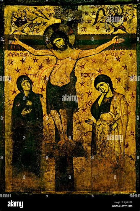 Double Sided Processional Icon Of The Crucifixion First Painted In