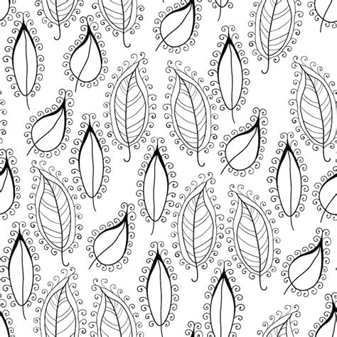 Premium Vector Seamless Floral Pattern With Outline Flowers And