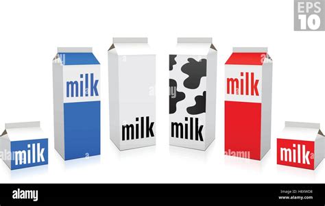 Milk cartons, whole and 2 percent milk Stock Vector Image & Art - Alamy