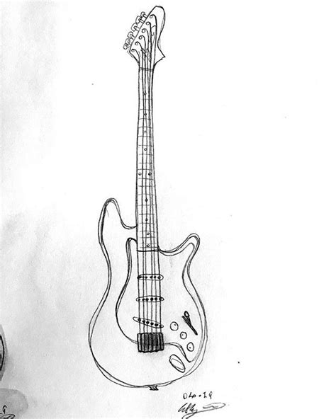 Electric Guitar Guitar Drawing Guitar Sketch Paper Art Projects