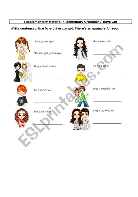 Describing People Verbs To Be And Have Got Esl Worksheet By