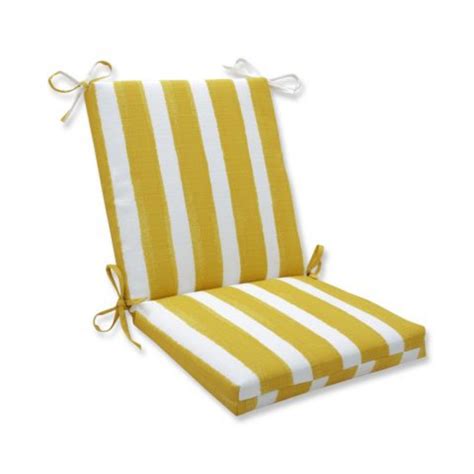 365 Yellow And White Striped Outdoor Patio Squared Corners Chair