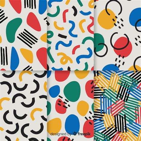 Premium Vector Hand Drawn Abstract Pattern Collection