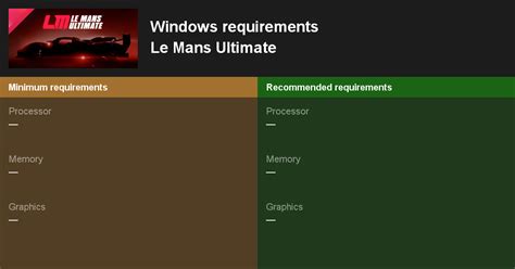 Le Mans Ultimate System Requirements Can I Run Le Mans Ultimate On My Pc