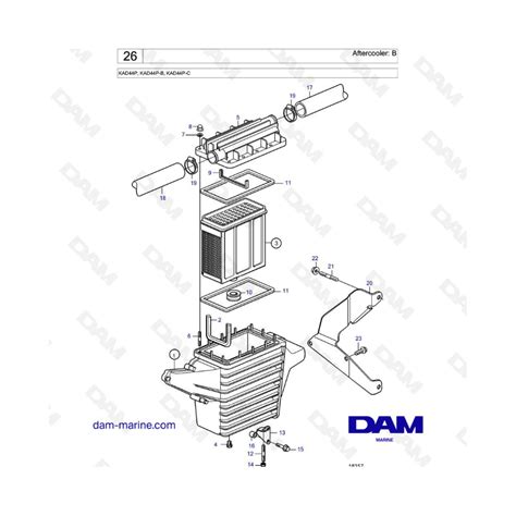 Volvo Penta KAD44P KAD44P B KAD44P C Aftercooler B DAM Marine