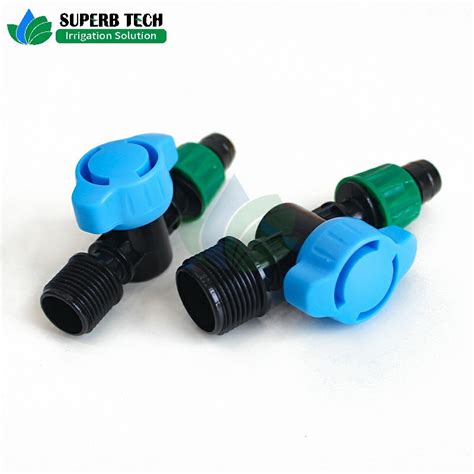 Plastic Pipe Fitting Lock Male Thread Shut Off Mini Valve For Drip