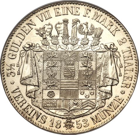 2 Thalers 3½ Gulden Bernhard II Ducado de Sajonia Meiningen Numista