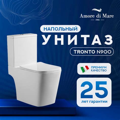 Унитаз напольный безободковый Amore di Mare Tronto N900 квадратный ...