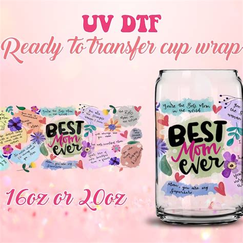 Mom Uv Dtf Cup Wrap Transfer Etsy