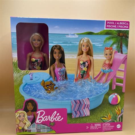 Barbie Toys Barbie Doll And Pool Playset Poolside Accessories Mattel New Blonde Poshmark