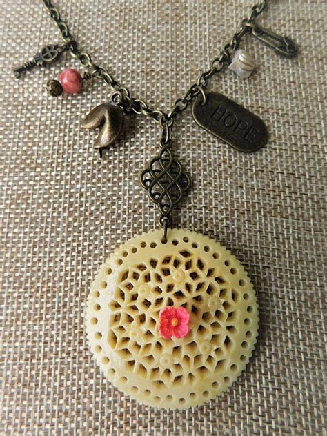 Romantic Boho Charm Necklace Etsy