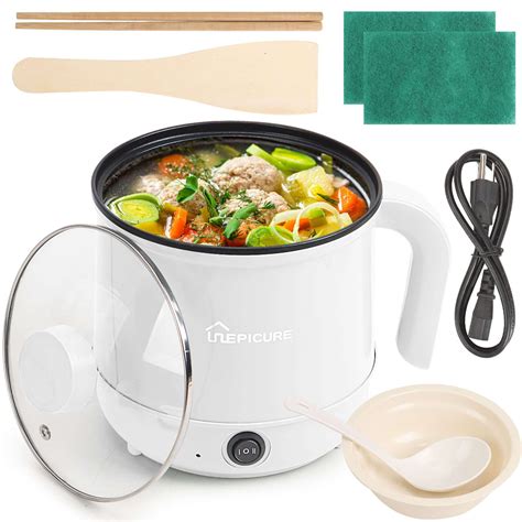 Deago Electric Hot Pot L Non Stick Ramen Cooker Dual Power Control Multifunctional Electric