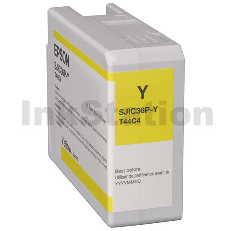 Epson Genuine SJIC36P Y Yellow Ink Cartridge C13T44C440 For ColorWorks