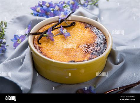 Creme Brulee Traditional French Vanilla Cream Dessert With