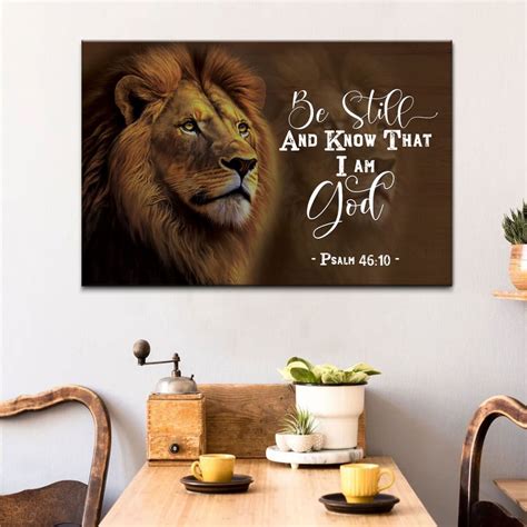 Lion Of Judah Psalm Be Still And Know That I Am God Canvas Wall