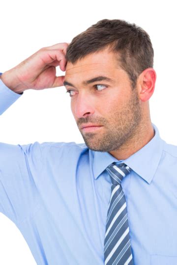 Businessman Thinking His Hand Up Well Dressed Businessman Tie White