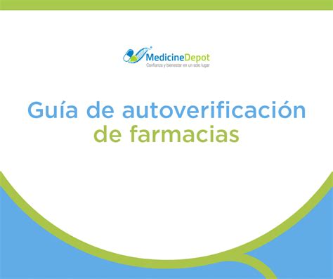 Guía De Autoverificación De Farmacias Medicinedepot