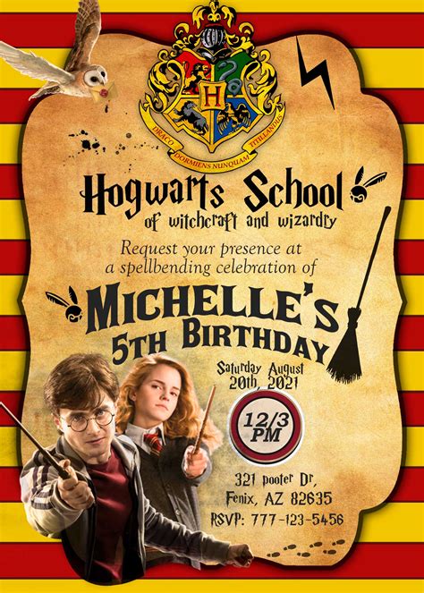 Harry Potter Birthday Video Invitation Animated Invite