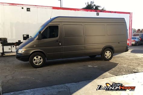 Matte Black Mercedes Sprinter Wrap Platinum Wraps San Bernardino