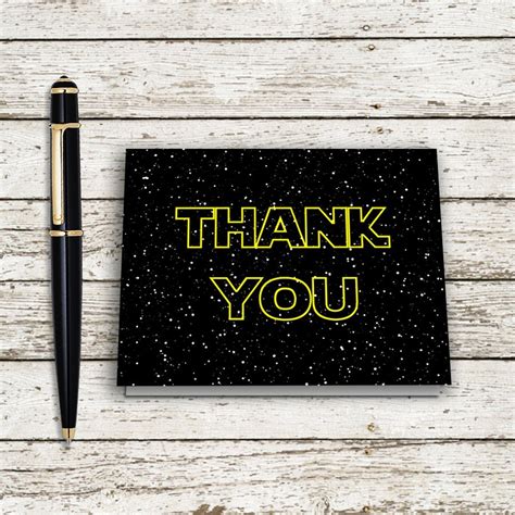 Star Wars Thank You Card Printable Digital By Sweetteaandacactus