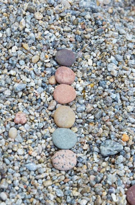 A Row Of Colored Stones On The Ground Stock Image Image Of Line