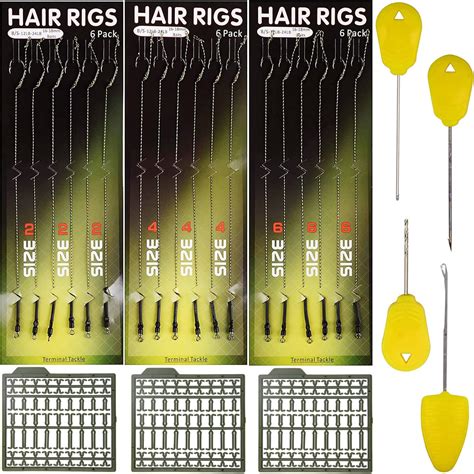 Amazon Carp Fishing Hair Rigs Boilie Stopper Kit 18pcs Curved