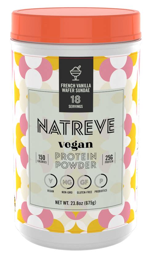 Natreve Vegan Protein Powder French Vanilla Wafer Sundae 23 8 Oz Shipt