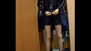 Guy In Leather Shorts And Pvc Leotard XVIDEOS